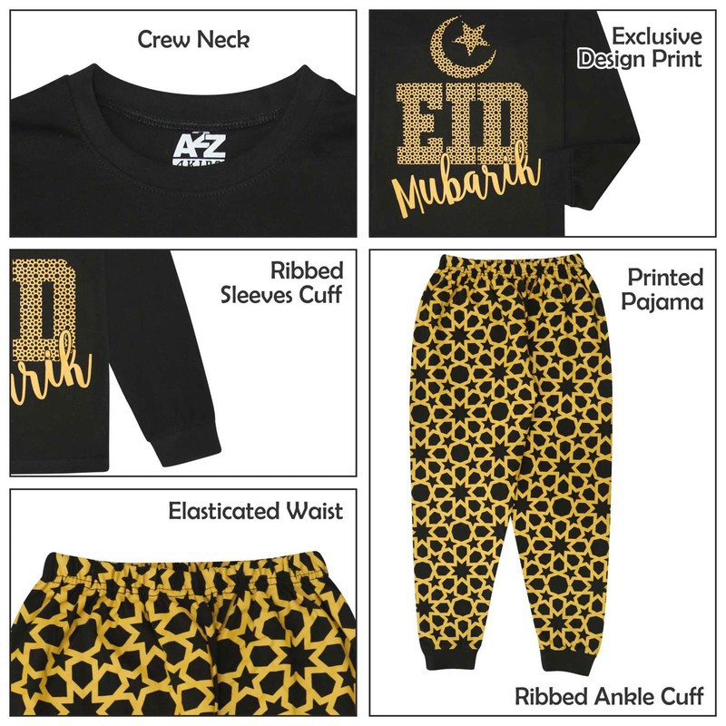 A2Z 4 Kids Girls Boys Childrens Black Eid - PJS