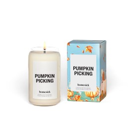 Homesick Premium Scented Candle, Pumpkin Picking - Scents of Pumpkin, Nutmeg, Ginger, 13.75 oz, 60-80 Hour Burn, Natural Soy Blend Candle Home Decor, Relaxing Aromatherapy Candle