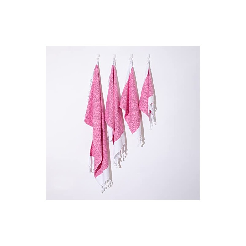 Luum® Set of 4 Hamam Guest Towels, Place Mats, Washable