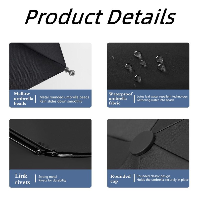 AzulLanse Universal Parasol Sun Protection, black