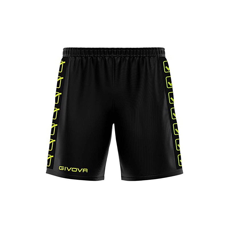 Givova Poly Band Shorts 2XL, black/neon yellow