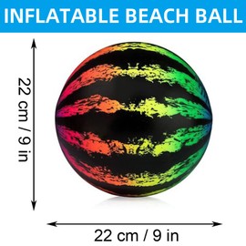 Watermelon Ball Beach Ball Swimming Pool Watermelon Shape Balls for Teens Kids Adult for Under Water Passing, Dribbling, Diving and Pool Games（Rainbow）