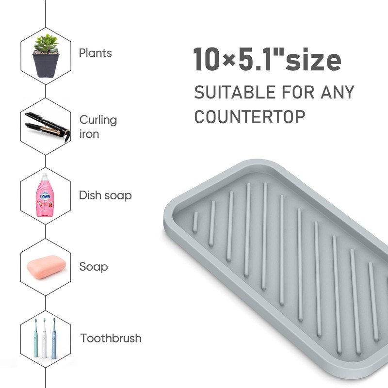 EG-SIPRO Silicone Sponge Holder-Large Thick Durable 10" Sink Organizer Tray-Kitchen