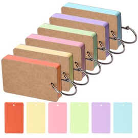Tanstic 300 Pieces Index Cards, 2.12 x 3.54 Inch 6 Colours Coloured Flash Cards with Ring, Punched Note Cards Index Cards Notecards for School Office Learning, Learning, Memory