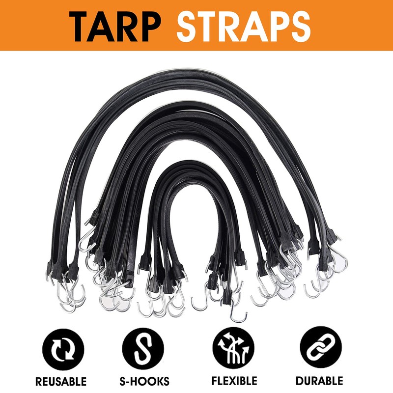 XSTRAP STANDARD Multiple Size Natural Rubber Tarp Bungee Straps Tie