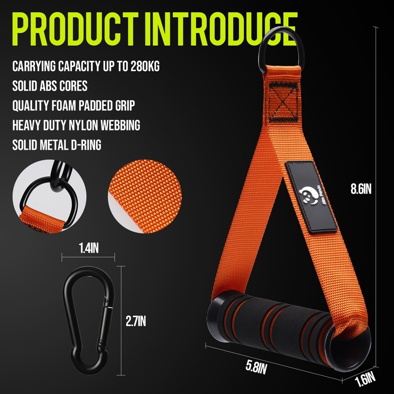 Slim Panda Resistance Band Handle Heavy Duty Cable Machine Attachment,