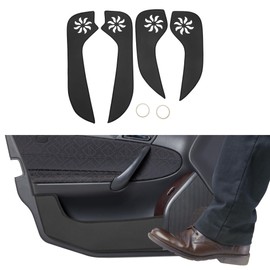 X AUTOHAUX Leather Car Door Anti Kick Pad Sticker for Buick Lacrosse 2009-2013 Door Side Edge Guard Protector Interior Accessories Black 1 Set