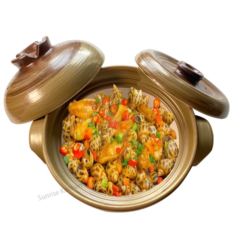 SUNRISE Donabe Hot Pot (Double Lid #8, 3 QT)