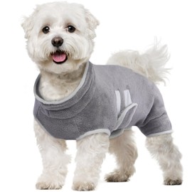 Hjumarayan Dog Bathrobe - Absorbent Bathrobe Dog Quick Drying Dog Bathrobe with Legs Adjustable Dog Bathrobe After a Bath, Swimming or Muddy Adventure, Grey M