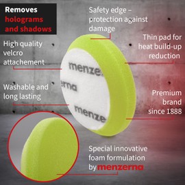 menzerna 3.5 Inch 2X Premium Polishing Pads Finish I High Shine Finishing Buffer Pad I Body Repair Buffing & Polishing I with Safety Edge, Velcro Attachment I Washable & Long Lasting