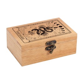 GLOBLELAND The Snake Wooden Tarot Storage Box, 5.1x3.2 inch