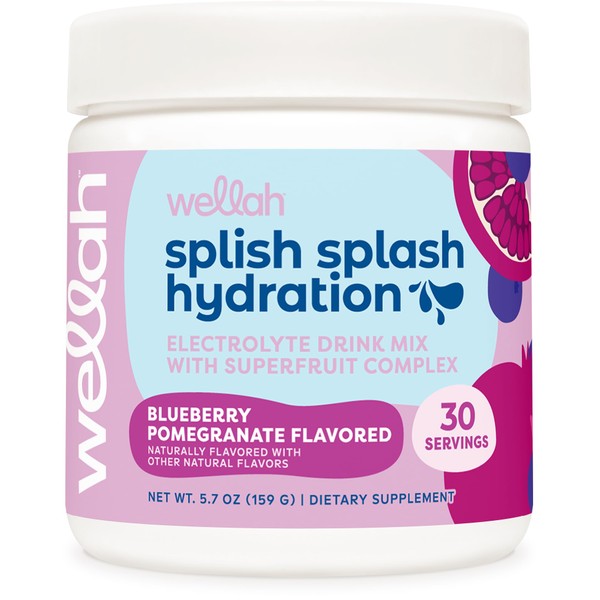 Wellah Splish Splash Hydration Electrolyte Drink Mix (Blueberry Pomegranate Flavored,