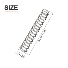 DTGN 0.5x5x30mm(DxODxL) Compression Spring - 30Pack - Good for Machinery - Spring Steel Extension Spring - Gray