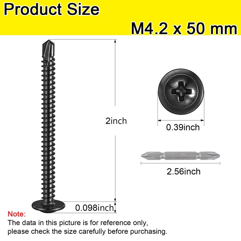 #8 x 2'' Sheet Metal Screws 410 Stainless Steel Screws