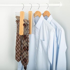 Wooden Tie Hanger, Tie Holder Rotates 360°, Tie Holder Storage, 20 Ties Wooden Hangers Tie Holder for Wardrobe, Ties, Belts, Scarves and More