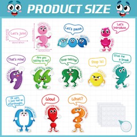 Pasimy 22 Pcs Punctuation Bulletin Board Set for Classroom, Punctuation Posters Educational Learning Poster Cutouts with Adhesive Glue Point Dots for Classroom Home Learning