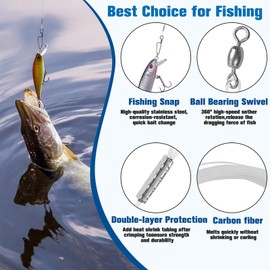 Fishing Leader, 24pcs Nylon Mono Wire Leader with Swivels Snap Fishing Wire Leader Line Connect Tackle Lures Rig or Hooks High Strength Fishing Line for Saltwater Freshwater 20lb