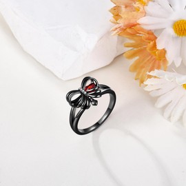 Skull Rib Ring Sterling Silver Gothic Skeleton Ring Gothic Skull Jewellery Gifts for Women (7)