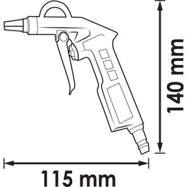 VIGOR Short Blow-Out Gun (Robust Aluminium housing, Operating Pressure: 6 bar, air Requirements: Including Connection Nipple) V7135