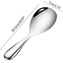 Rice Spoon Thickened Stainless Steel Non-Stick Rice Paddle Rice Scooper, Non-Stick Food Rice Spatula, Easy to Clean, Suitable for Home Hotel Restaurant