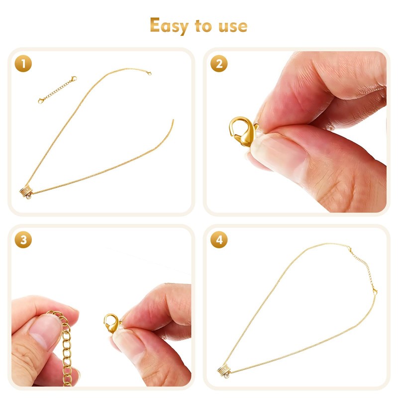 LTMMC 3 PCS Necklace Extenders, Gold Necklace Extenders with Lobster