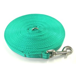 30ft Dog Training Lead 9 Metre Leash Horse Lunge Line Tracking Recall Obedience In Cushion Webbing (Emerald Green, 20mm)
