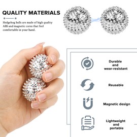 Akupressur Ring Igelbälle Set 4 Stk Igelball Massage + 8 Stk Akupressurringe Massageringe für Finger und Handgelenk 30 mm Skill Ball Borderline Skills Ringe Arthroroller Stressringe (Silber)