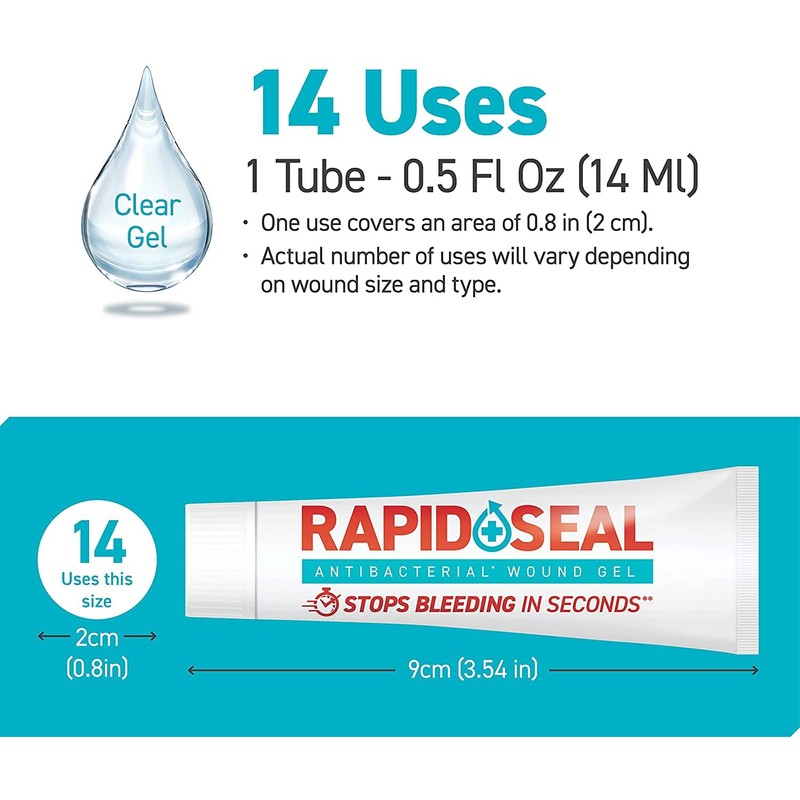 Rapid-Seal Wound Gel (1 Tube) | Stops Bleeding in Seconds