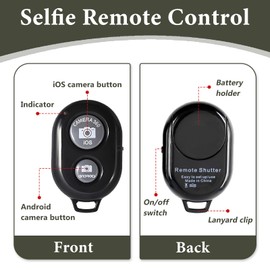 2 Pack Bluetooth Camera Remote Shutter, Selfie Stick Shutter Release Universal Wireless, Compatible with iOS & Android, Ideal for Selfies Group Photos and Video Recording Extended Range Compact Design