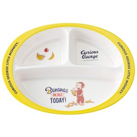 Skater M370-A Children's Plate, Melamine Lunch Plate, Curious George, 25.5 fl oz (750 ml)