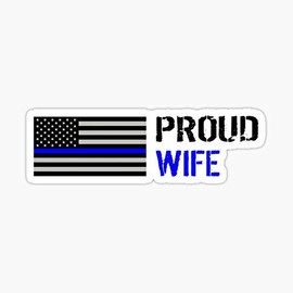 Police: Proud Wife Sticker - Sticker Graphic - Auto, Wall, Laptop, Cell, Truck Sticker for Windows, Cars, Trucks