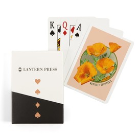 Lantern Press Monterey, California, Poppy Flowers, (52 Playing Cards, Poker Size Card Deck with Jokers)