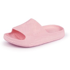 Weweya Shower Slippers Women Men Non Slip Soft Bathroom Slippers House Slides Pink Women Size 7 Men Size 5.5