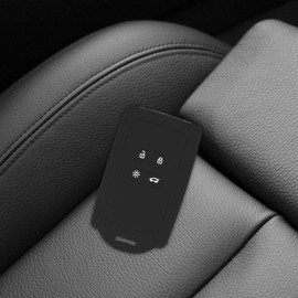 kwmobile kwmobile Autoschlssel Hlle kompatibel mit Renault 4-Tasten Smartkey Autoschlssel (nur Keyless Go) - Silikon Schutzhlle Schlsselhlle Cover Rallystreifen Sidelines Wei? Schwarz