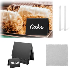 Food Labels for Party, Buffet Display Signs, Small Price Display Signs, Food Tags Line Labels, Mini Chalkboard Signs for Food,Reusable Catering Food Reserved Table Signs 20PCS