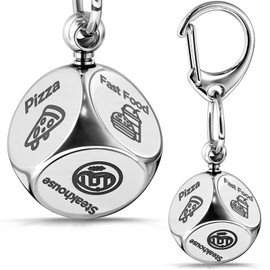 tutata Him Her Couple Gifts for Boyfriend Girlfriend, Food Dice Keychain, Food Decision Dice, Anniversary Wedding Birthday Gifts for Men Women