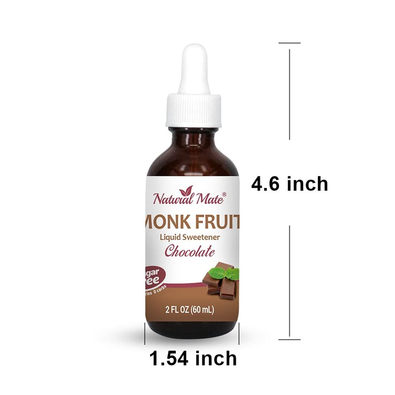 Flavored Liquid Monk Fruit Sweetener Optimized with Erythritol 2oz -