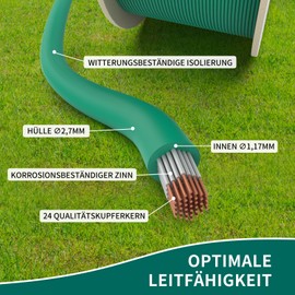 100 m Universal Boundary Cable for Robotic Lawnmowers, HAUSPROFI Boundary Wire Search Cable, Lead Cable Made of Tinned Copper, Lawn Robot Accessories, Diameter 2.7 mm (100 m)