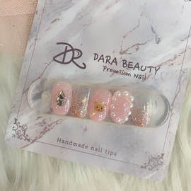 Next day delivery⭐Bear glitter pearl nail⭐ / 다음날 발송⭐곰돌이 글리터 진주네일⭐