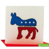 GREENHANDSHAKE Democratic Symbol, Artistic Donkey Greeting Card, Patriotic American, Quilling