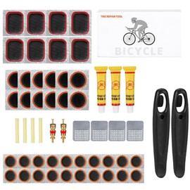 Bike Tire Repair Kit - Bike Tube Puncture Glueless Patches | Glueless Tyre Tool Set for Mountain Men Women Removal Changing Portable Road Cycling Outdoor Adventures