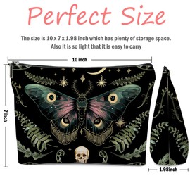 XFN Night Butterfly Moth Makeup Bag, Butterfly Gifts Cosmetic Bag Gothic Travel Pouch, Witchy Gifts for Women Girls Daughter Sisters Coworker Friends Bestie Friendship Graduation Birthday Gifts