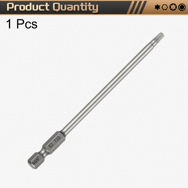 HARFINGTON T20 Torx Head Screwdriver Bit 1/4" Hex Shank 4.3"