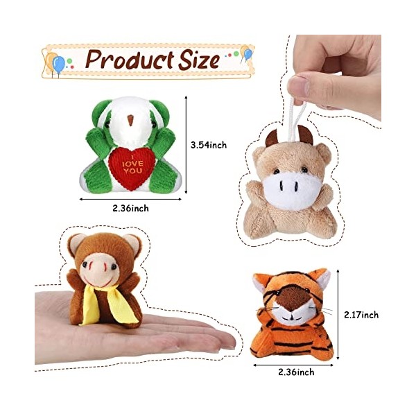 Zhanmai 100 Pcs Mini Plush Stuffed Animal Bulk Small Animal