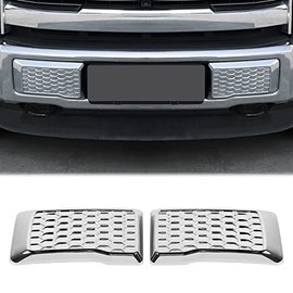 CheroCar for Ford F150 Front Bumper Guards Pads Inserts Caps Cover Replacement for Ford F150 2015-2021 (Chrome)
