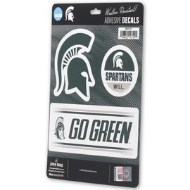 Michigan State University Team Spirit Adhesive Decals - Fun Set of Michigan State Stickers for Car, Window or Laptop