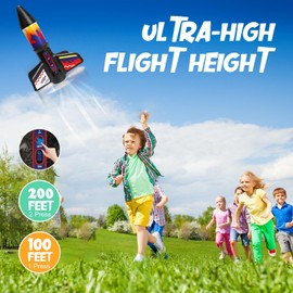 Hossom Rocket Toy, Motorized USB Rocket Launcher with Parachute LED Light, Rocket Toy for Kids, Launch up to 50 Meters, Outdoor Toy for Children Aged 8-12 Years