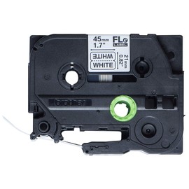 Brother FLe-2511 Labelling Tape Cassette, Flag Tape, Black on White, 21 mm (W) x 45 mm (L), 72 Labels, Brother Genuine Supplies