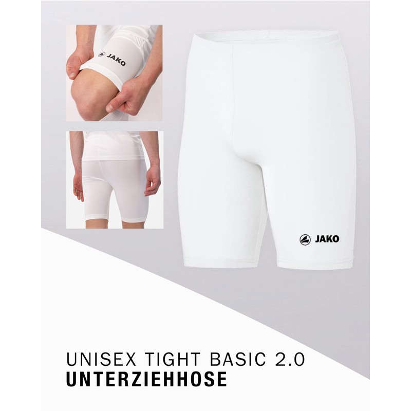 Jako Basic 2.0 Unisex Shorts, white, m