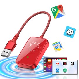 WODHMIEY Wireless Adapter, 10 Metre Range, Plug and Play, 5.0 GHz, Fast Transmission with Voice Control Functions, Compatible with Over 98% Car For, Only Suitable